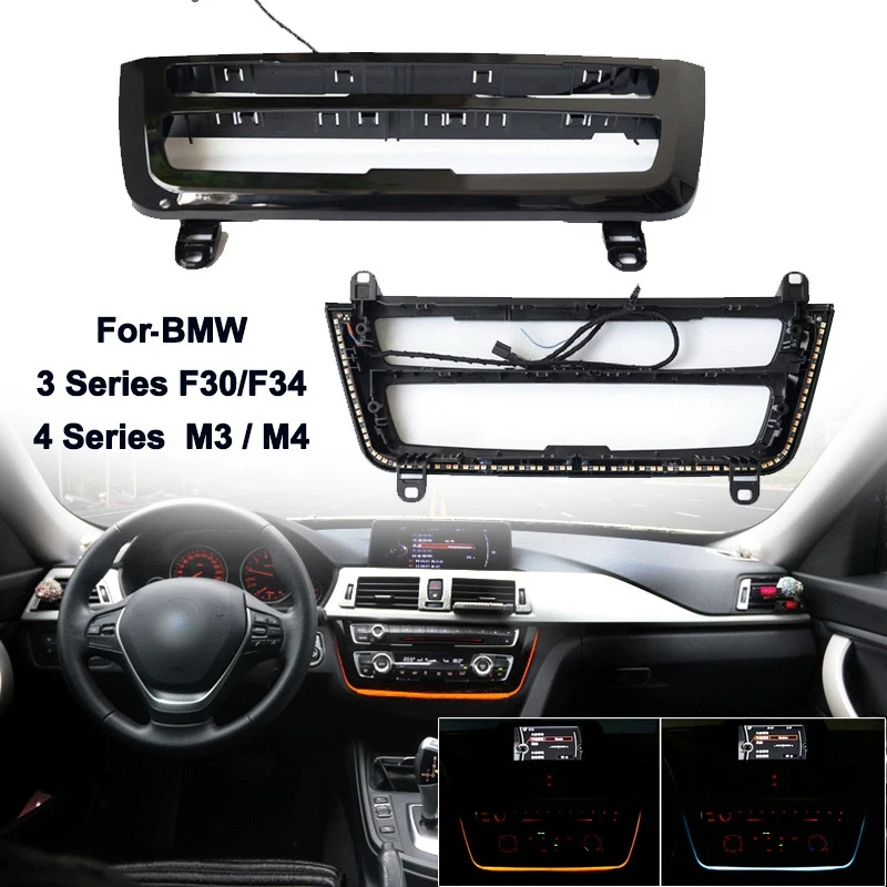 

Car Radio LED Dashboard Center Console AC Panel Light with Blue Orange Color Atmosphere Light for-BMW 3&4 Series F30 LCI