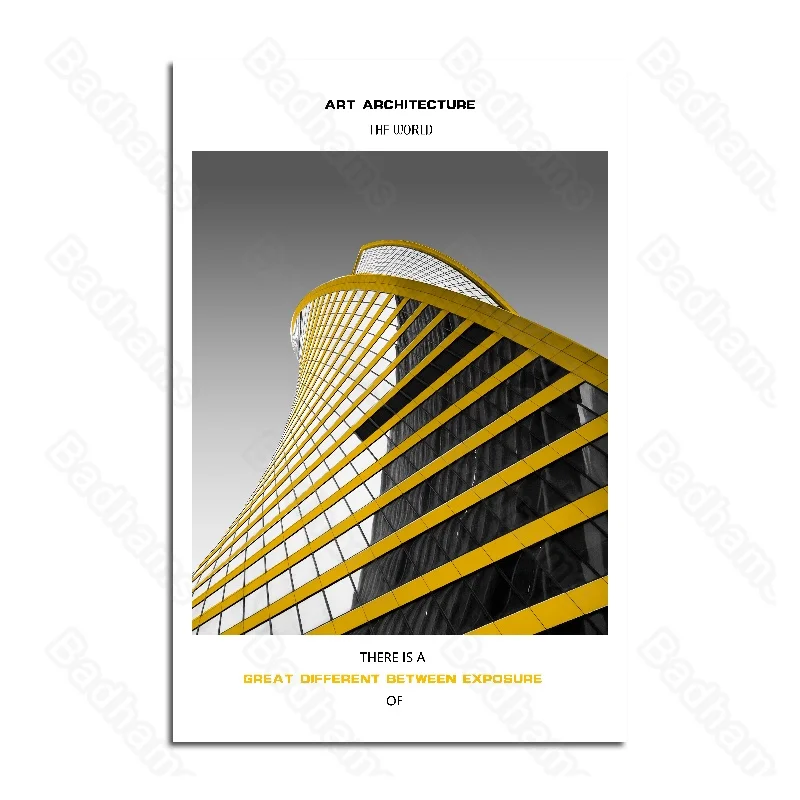 

Living Room Decorative Painting Golden Architectural Painting Nordic Triptych Simple Wall Hanging Painting Bedroom Art Mural
