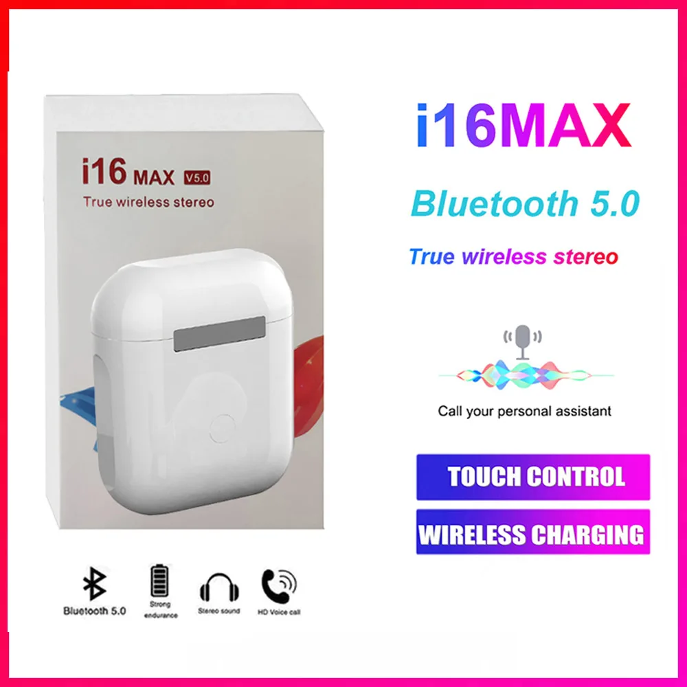 

New i16 Max TWS Bluetooth V5.0 wireless headphones is automatically paired with wireless stereo earbud for iOS Android PK i12