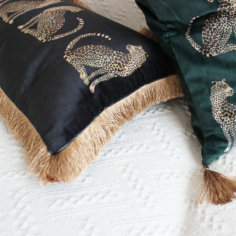 Леопардовая кисточка мягкая бархатная Талия прямоугольная квадратная наволочка