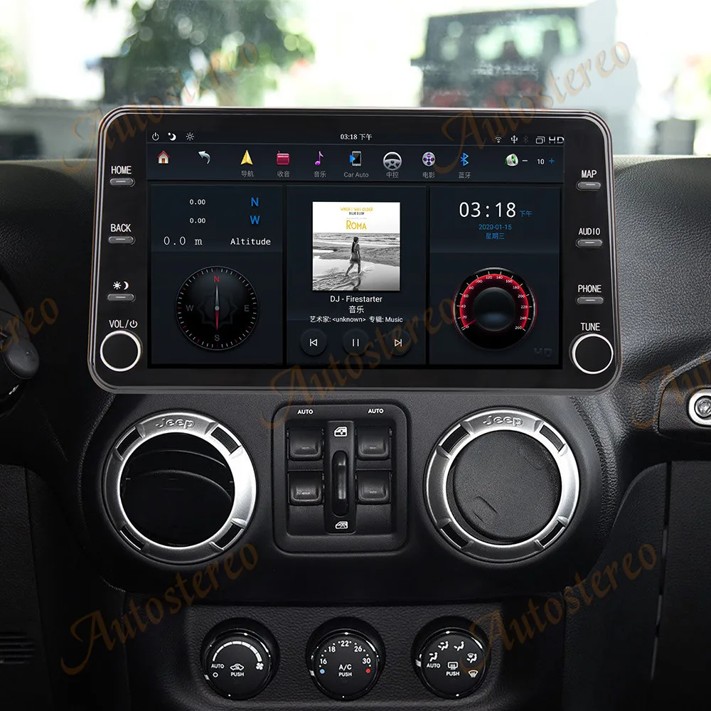Android  Tesla Screen And Car Lcd Dashboard For Jeep Wrangler 3 Jk  2010-2017 Auto Instrument Headunit Radio Stereo Multimedia - Car Multimedia  Player - AliExpress