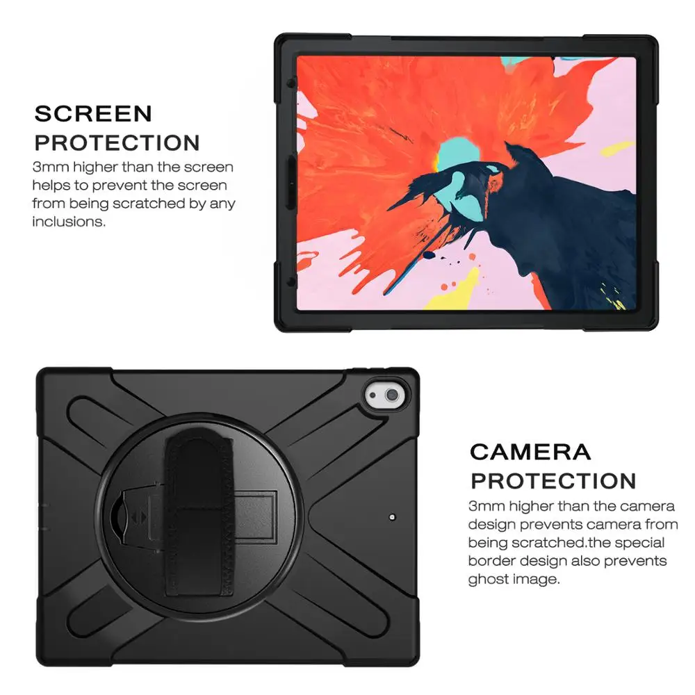 Чехол для планшета iPad Pro 12 9 дюйма 2018 3rd Gen военный сверхмощный вращающийся чехол с