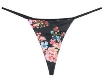 Flower S-XL, женские хлопковые стринги, трусики-стринги, тонкий пояс, бикини, бесшовные стринги для женщин, с Т-образной застежкой, танга, Calcinha - Цвет: Flower