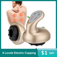 electric cupping massager vacuum suction cups apparatus guasha scraping body slimming negative pressure physiotherapy device