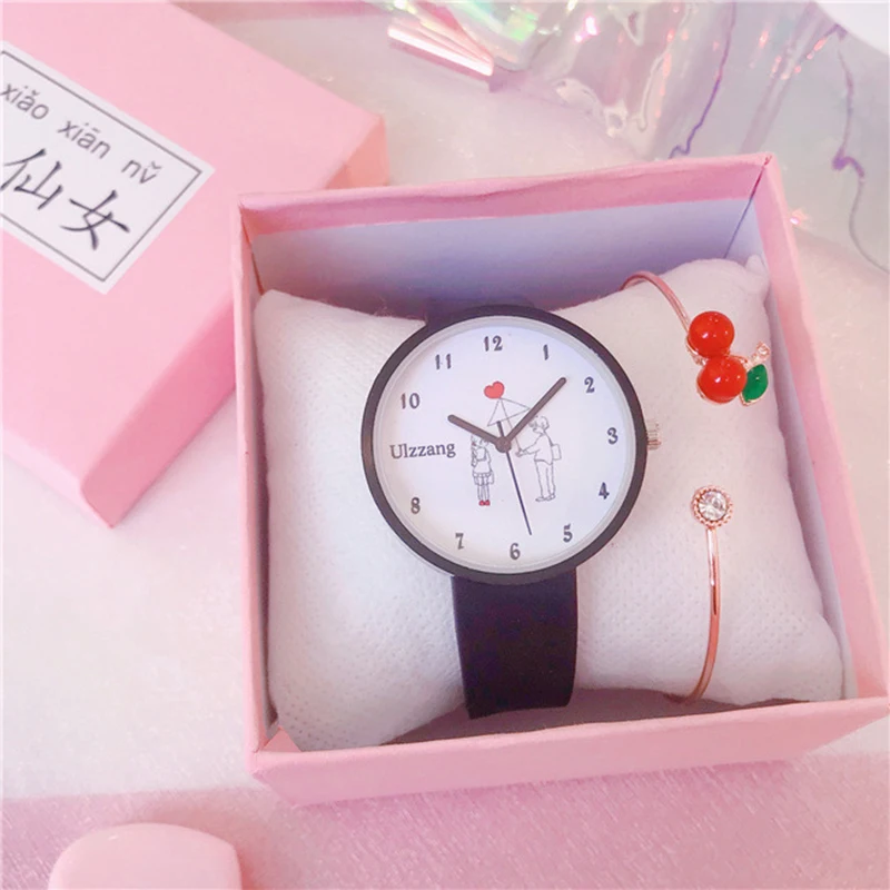 Милые женские часы в Корейском стиле Женские повседневные с силиконовым
