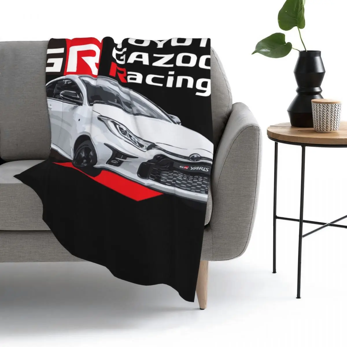 

TOYOTA GR YARIS - Gazoo Racing Throw Blanket Fleece Throw Blanket Bed Blanket Sofa blanket flannel Warm bedding On Home travel