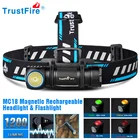 Налобный фонарь Trustfire Mc18, светодиодный, Cree Xp-Lhi 18650, магнитный, 2 А, Usb, перезаряжаемый, 1200 лм