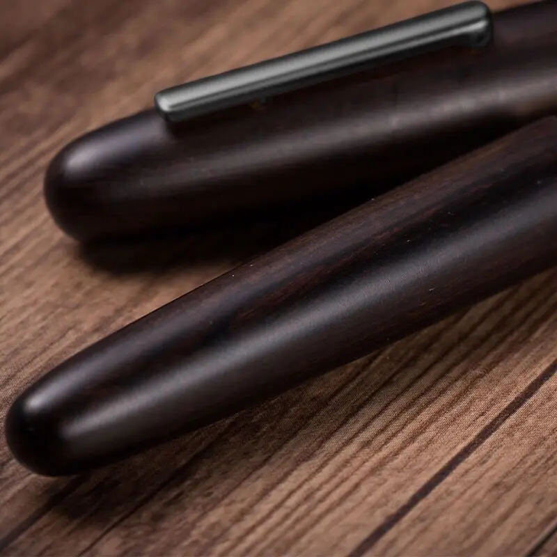 Ручка перьевая JinHao 9056 деревянная черная серая