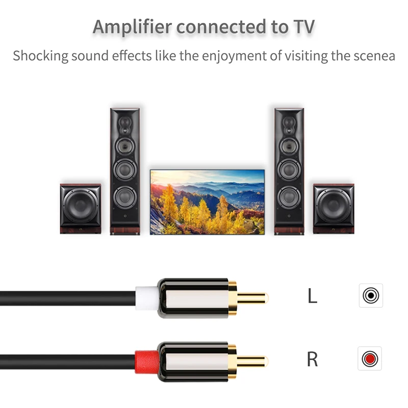 Аудио-разветвитель со штекером на штекер 2 RCA 2RCA Звуковой адаптер для усилителя