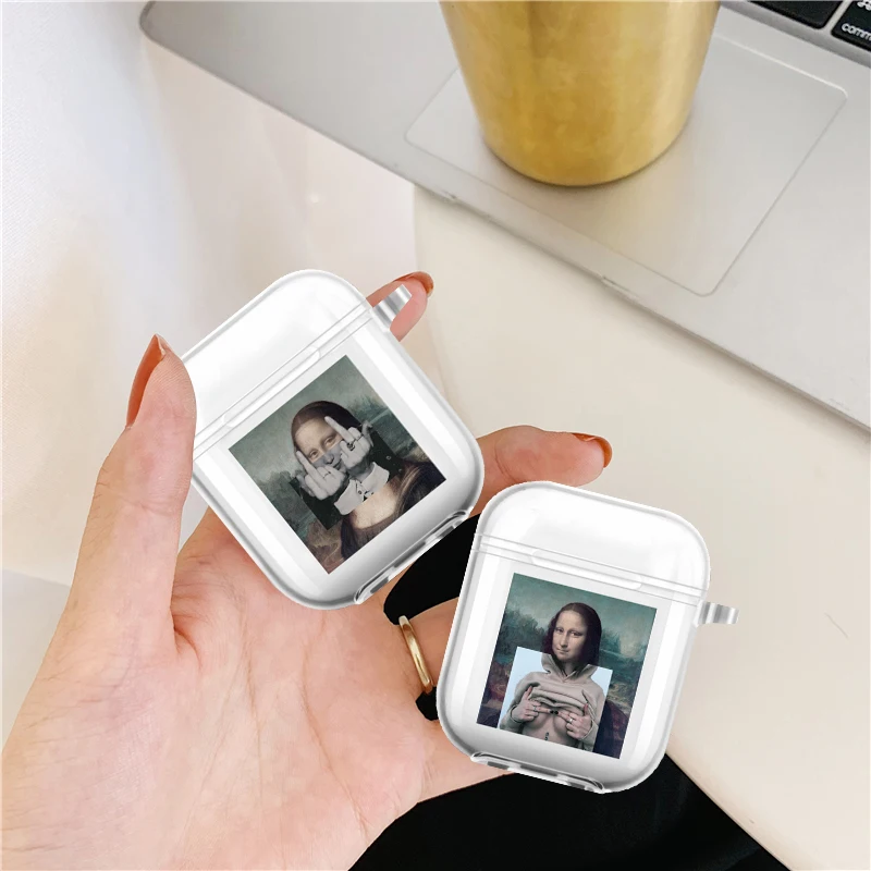 

Mona Lisa David Van Gogh Art Soft TPU Case For Apple AirPods Pro Cover For Apple AirPods 1 2 3 Bluetooth Wireless Headset Copue