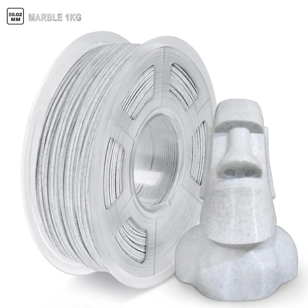 

Marble PLA 1kg 1.75mm 3D Printer Filament Rock Texture Tolerance +/-0.02mm 2.2LBS Non-toxic Artwork Printing Material with Spool