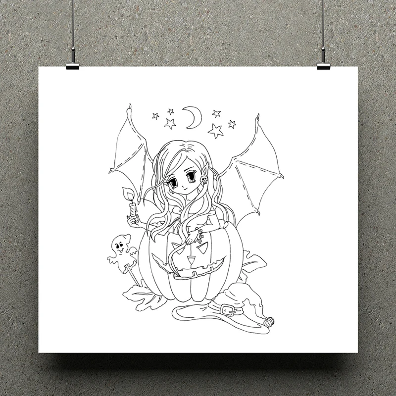 

AZSG Halloween Witch Clear Stamps/Silicone Transparent Seals for DIY scrapbooking Card Making 14*14cm