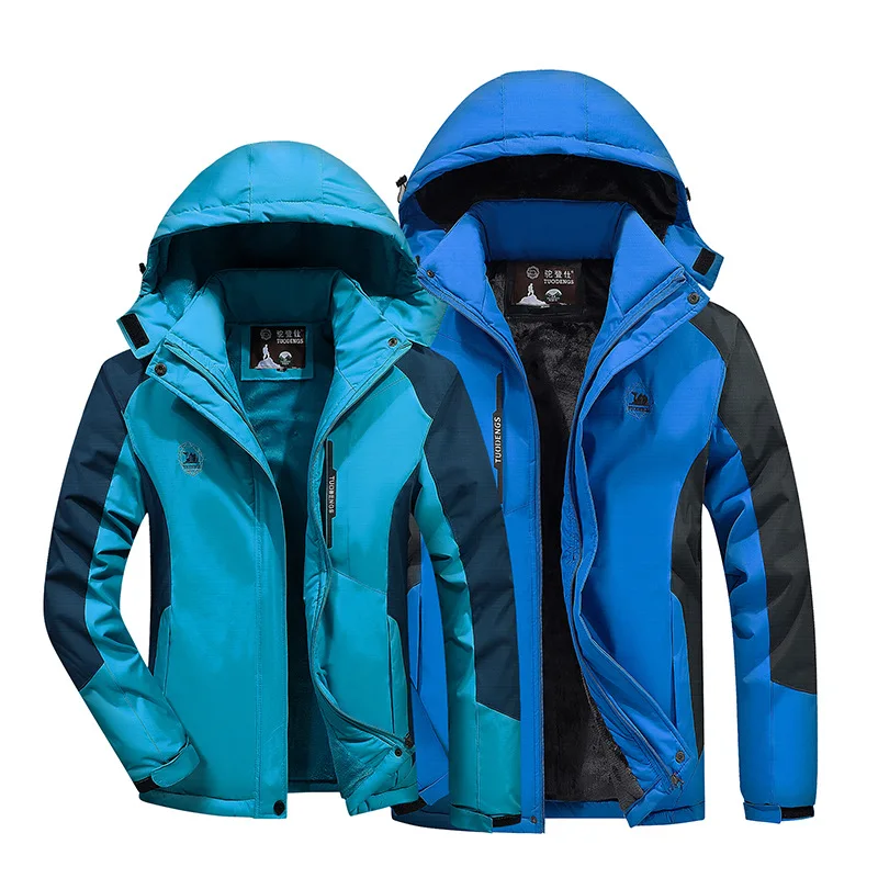 Outdoor Raincoat Jacket COUPLE'S Ski Riding Clothes Plus Velvet Padded Waterproof Warm Middle-aged Cotton- | Спорт и развлечения