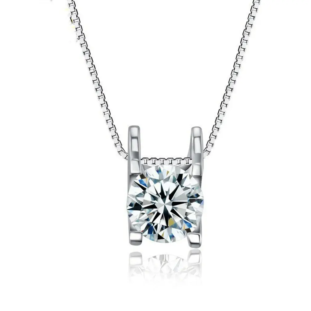 

Модные ювелирные изделия 925 стерлингового серебра ожерелья подвески для женщин модные флэш круглая циркония Свадебное колье (Jewelora NE102699)