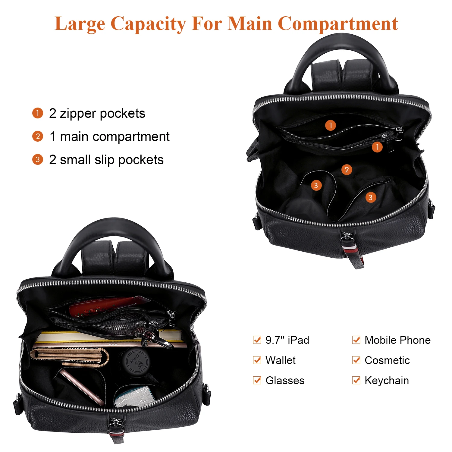 

DOLEESUNE Genuine Leather Backpack for Women Convertible Shoulder Bag Female Soft Cow Leather Rucksack Fashion Designer Knapsack