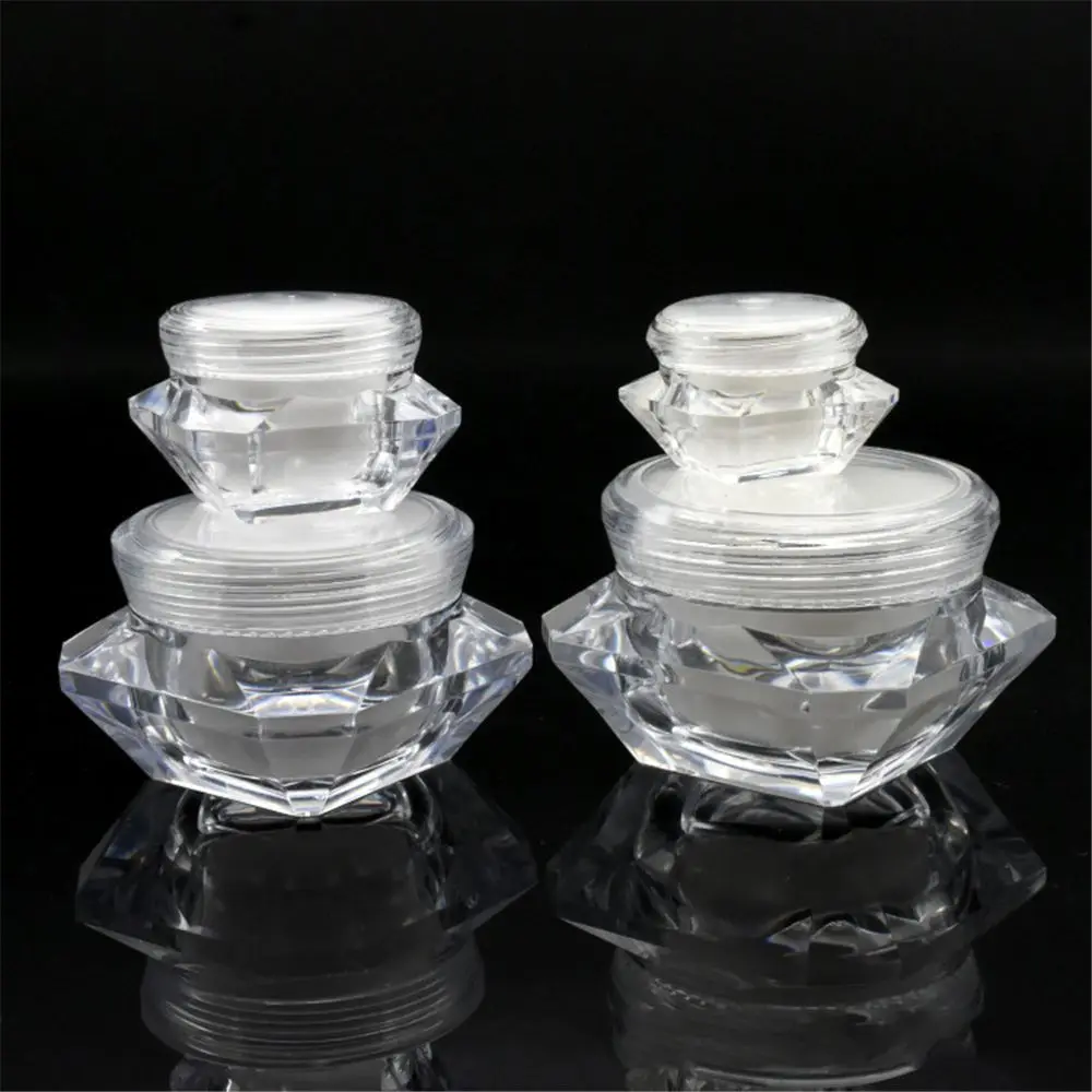 

1pc 5g 10g 15g Empty Plastic Jar Diamond Shape Clear Pot for Nail Art Glitters Mini Small Make Up Cream Cosmetic Container New