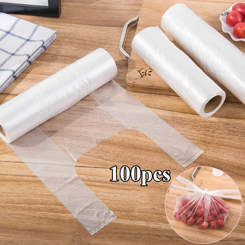 

Disposable Food Plastic Bags Point-breaking Vest-style Food Preservation Bags Kitchen Refrigerator Storage Food Cover For Fruit
