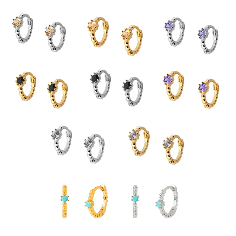 Серьги-кольца женские из серебра 925 пробы с фианитами | Украшения и аксессуары