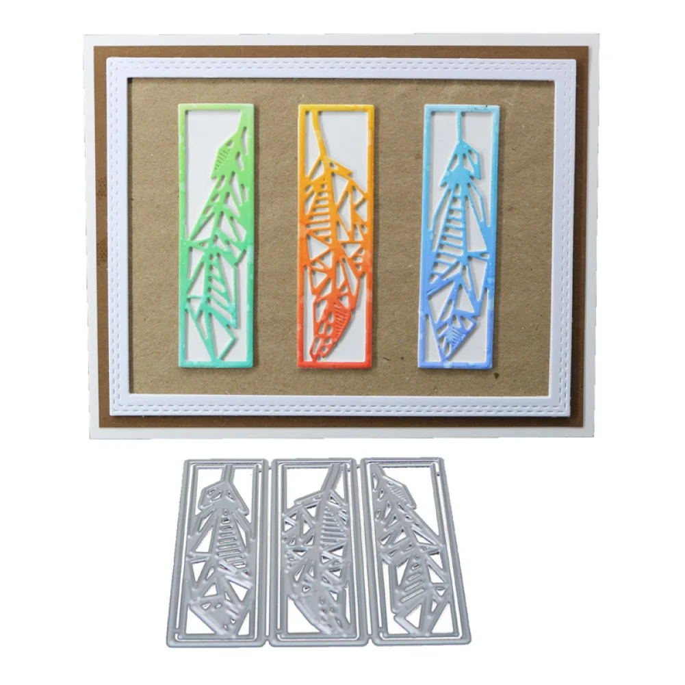 

3Pcs Leaves Rectangle Metal Cutting Dies Stencils for DIY Scrapbooking Decorative Embossing DIY Paper Cards