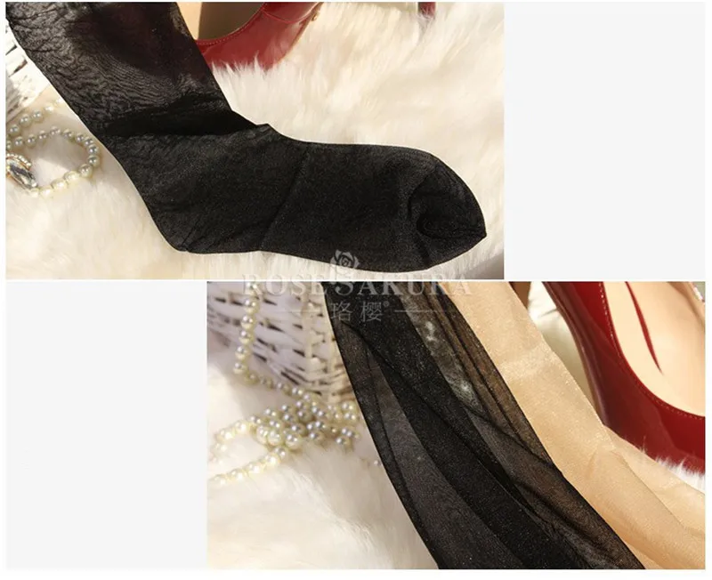 Чулки женские кружевные выше колена силиконовые пикантные масляный блеск