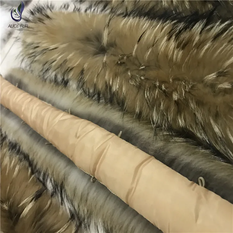 Оптовая продажа с фабрики пушистая и мягкая отделка из натурального меха енота