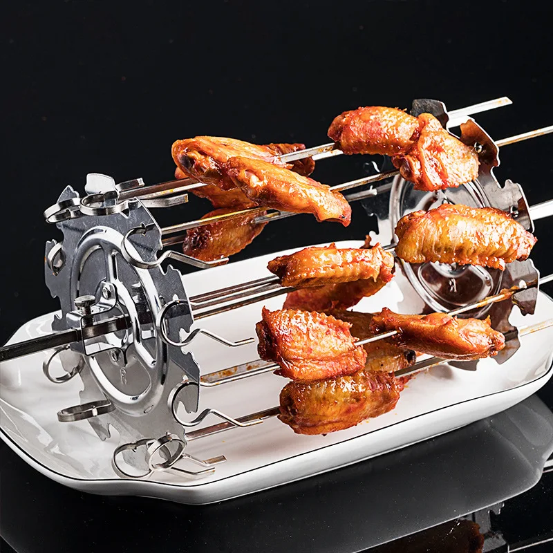 Stainless Steel Rotating Skewer System Electric Oven Accessories Fits for Home Any Rotisserie Grill Rods REME889 | Дом и сад
