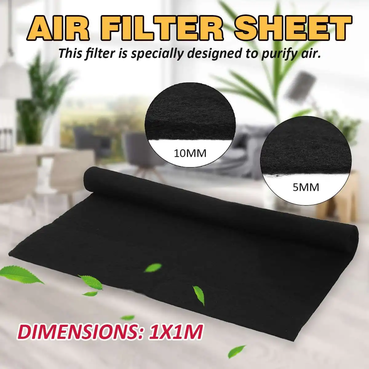 

1M*1M Universal Activated Carbon Foam Sponge Air Filter Sheet Pad 1mx1m HEPA Air Purifiers Accessories Purifier Filter Fabric