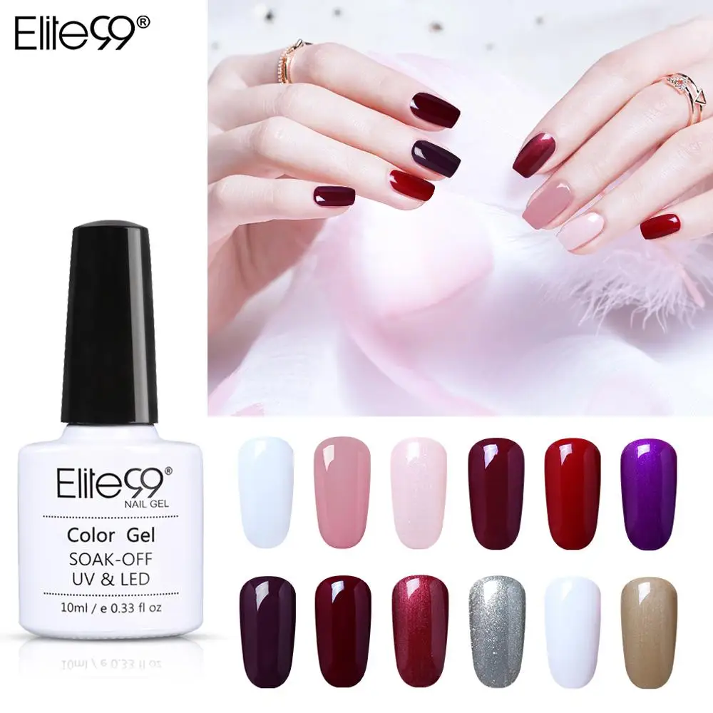 Elite99 10ml UV Gel Nail Polish Soak Off Primer Gel Polish Top Base Coat Needed Gel Lacquer Semi Permanent Nail Art Manicure Gel