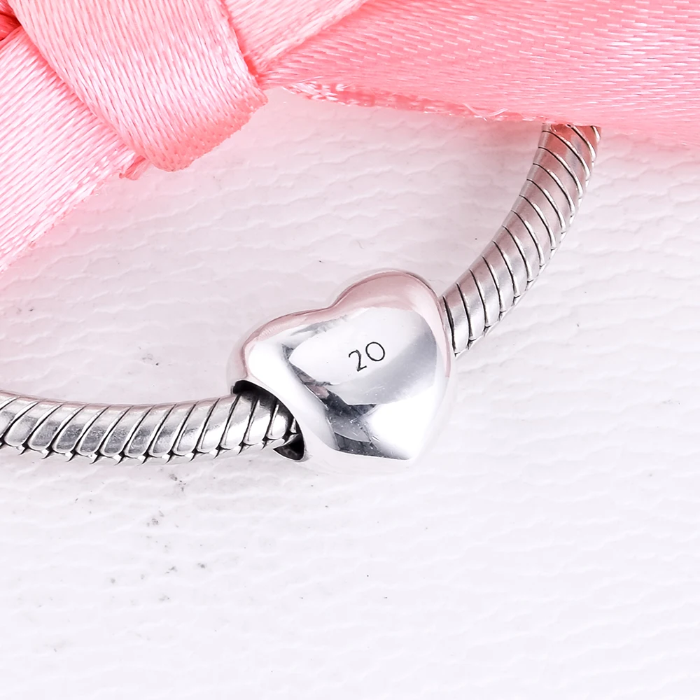 

20th Anniversary Silver Heart Charm Silver kralen voor sieraden maken Fits 925 Silver Original Charms Bracelets For Woman DIY