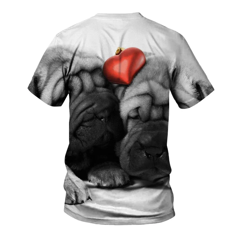 

2021 New Summer new men's interesting animal casual dog 3D printed tshirt men's casual street round neck short sleeve T-shirt