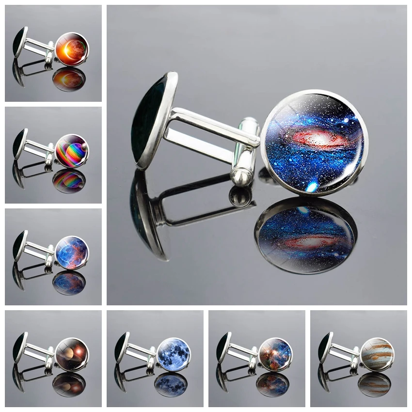 

Solar Eclipse Earth Cufflinks Best Man Cufflinks Set Cufflinks Wedding Outer Space Nebula Shirt Cufflinks Men Accessories