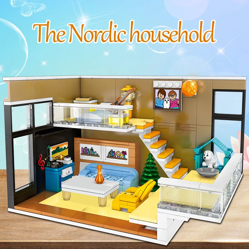 310 шт. строительные архитектурные блоки серии City Street View скандинавский дом фигурки