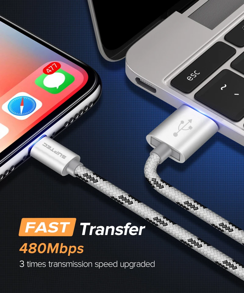 SUPTEC usb type-C кабель 3A Быстрая зарядка кабель для передачи данных Быстрая зарядка 3,0 type-C кабель для зарядки телефона для samsung S9 S8 huawei Xiaomi