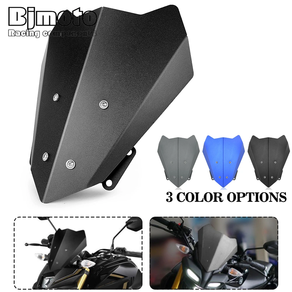 

Motorcycle Aluminum Windscreen Visor Viser Wind Deflector with Bracket For Yamaha MT15 2019 2020