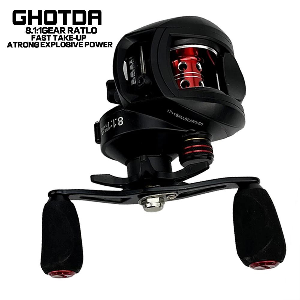 Катушка для заброса приманки 17 + 1 шарикоподшипников высокоскоростная передача 8