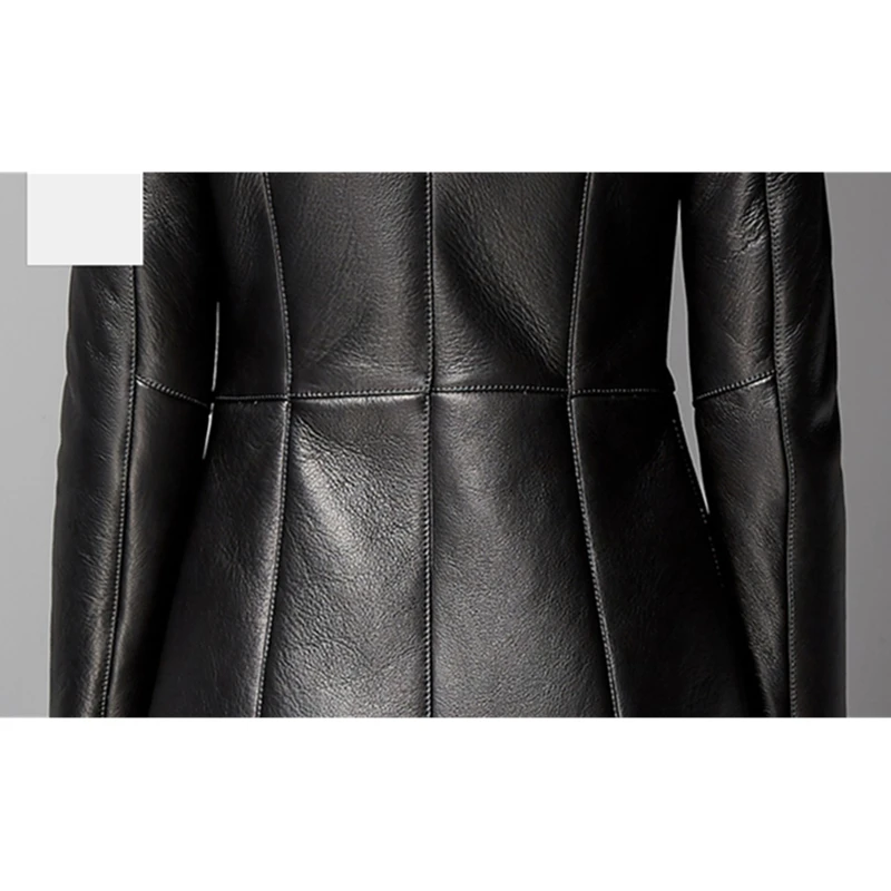 

Winter Thicken Real Natural New Sheepskin Leather Coat Women Black Genuine Fox Fur Collar Russian Suede Coats Plus Size 6XL 7XL