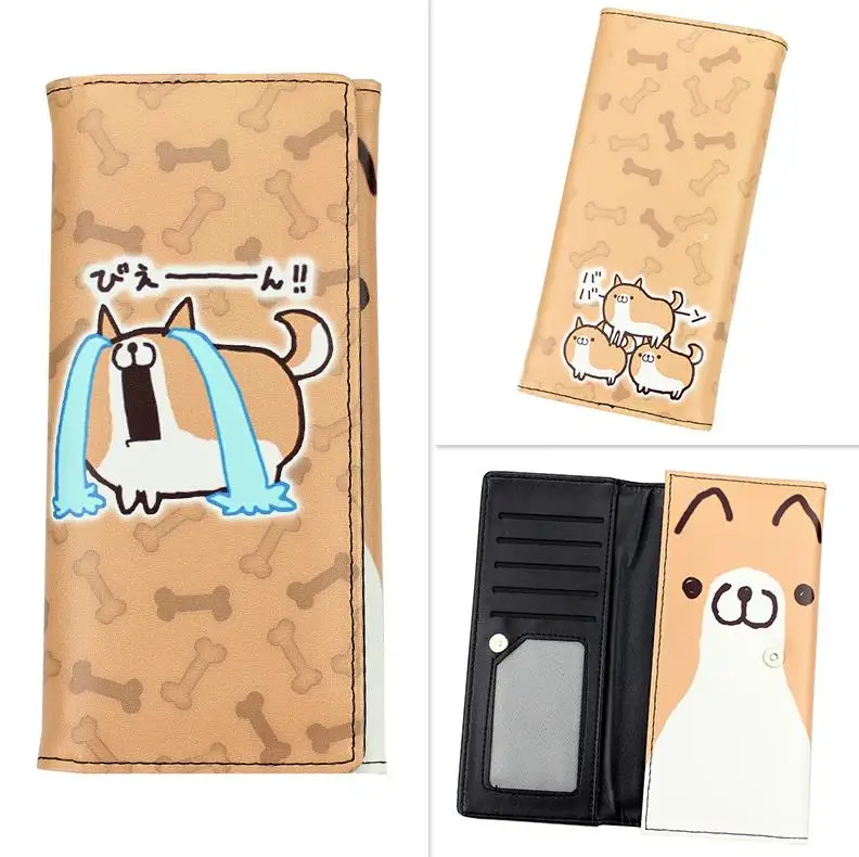 Neko Atsume Кот задний двор Шиба ину милые Мультяшные Животные Кошки Собаки аниме студенты мужчины женщины длинный кошелек держатель для карт кошелек посылка - Цвет: 9