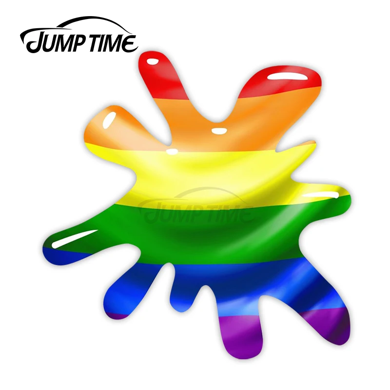 

Jump Time New 3D Design With LGBT Gay Pride Flag Motif External Vinyl Car Sticker for Windows Bumper