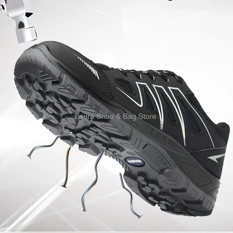 

2021 Breathable Safety Shoes Men Work Sneakers Steel Toe Security Industrial Shoes Indestructible Safety Footwear Man Work Shoes