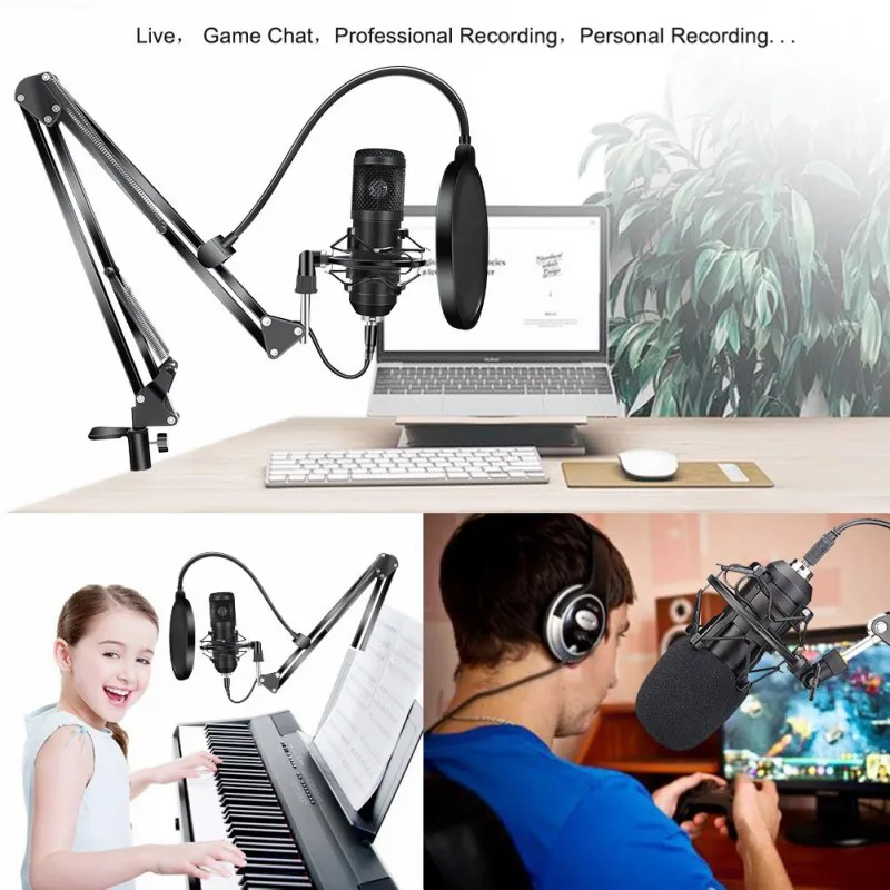 

USB Microphone High Frequency High-Quality Recording K Song Live Voice Chat Computer Microphones BM-800