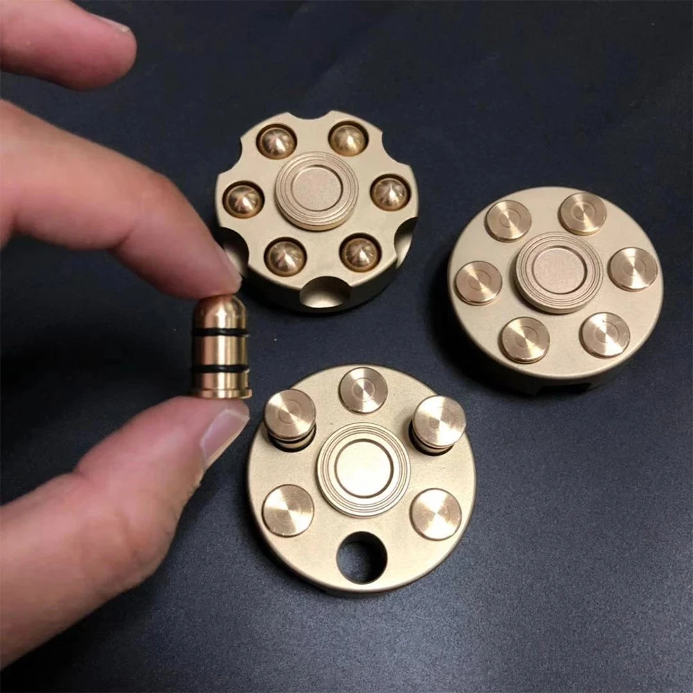 EDC Revolver Shape Fidget Spinner Toys Metal AntiStress Spinnging Gyro Toy Adult Children Hand Spinner Toy Removable Bullet Gift enlarge