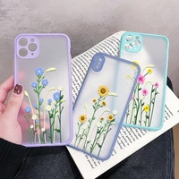 sunflower iphone 11 13 xs 12 pro max mini case for iphone 7 8 6 6s plus se2020 x xr purple pink cases floral flower colorful