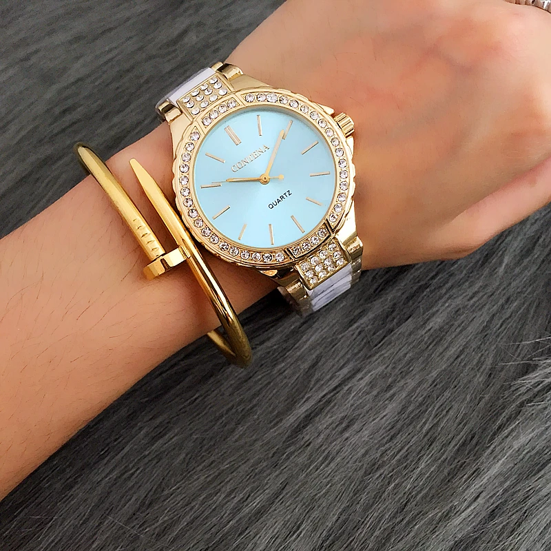 Часы наручные женские с большим циферблатом брендовые модные роскошные|Женские