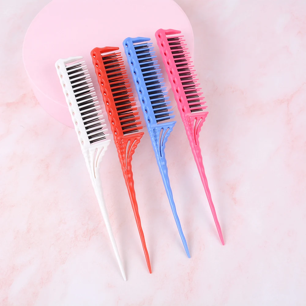 

1PCS Portable Hair Comb Salon Brush Styling Hairdressing Plastic Comb Set For Beauty With Three-row Design Comb