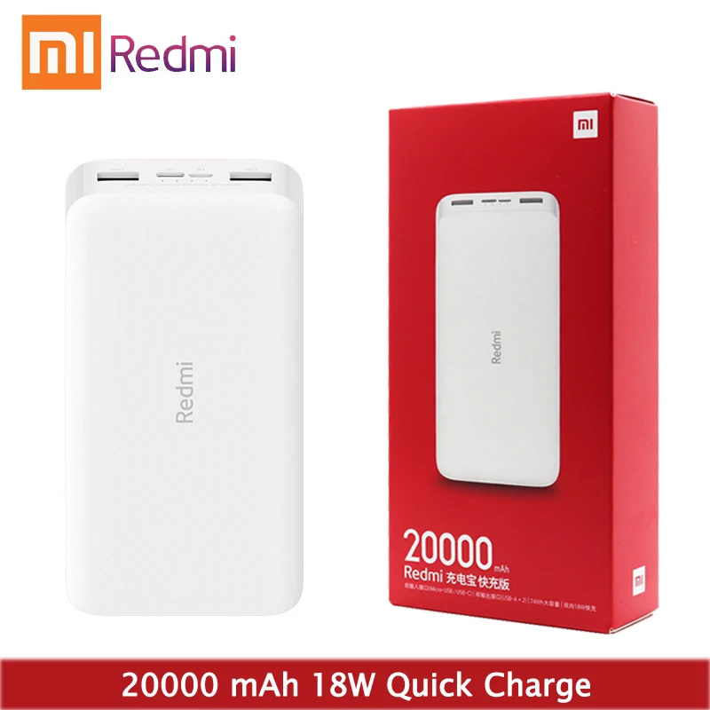 Новейший оригинальный внешний аккумулятор Xiaomi Redmi 20000 мАч 18 Вт для быстрой