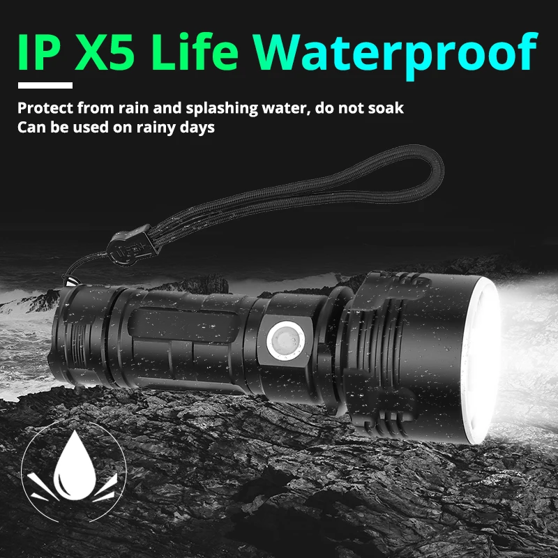 Супер мощный светодиодный фонарик L2 четырехъядерный XHP70 тактический фонарь 26650