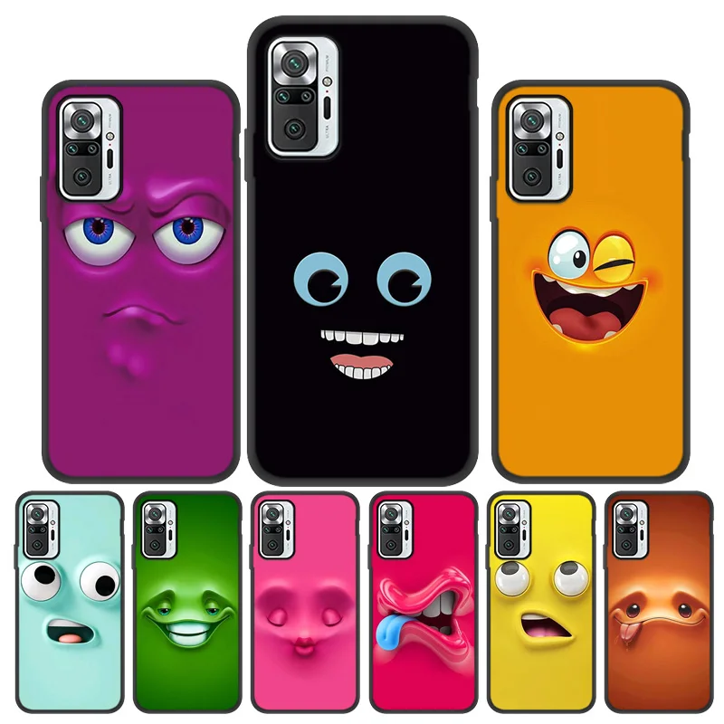 

Redmi Note 8 Pro Case Black Painted Case For Xiaomi Redmi Note 9 10 7 Pro 9S 10S 9T 8T Cute Face Case Redmi K40 9t 9c Nfc 9A 10