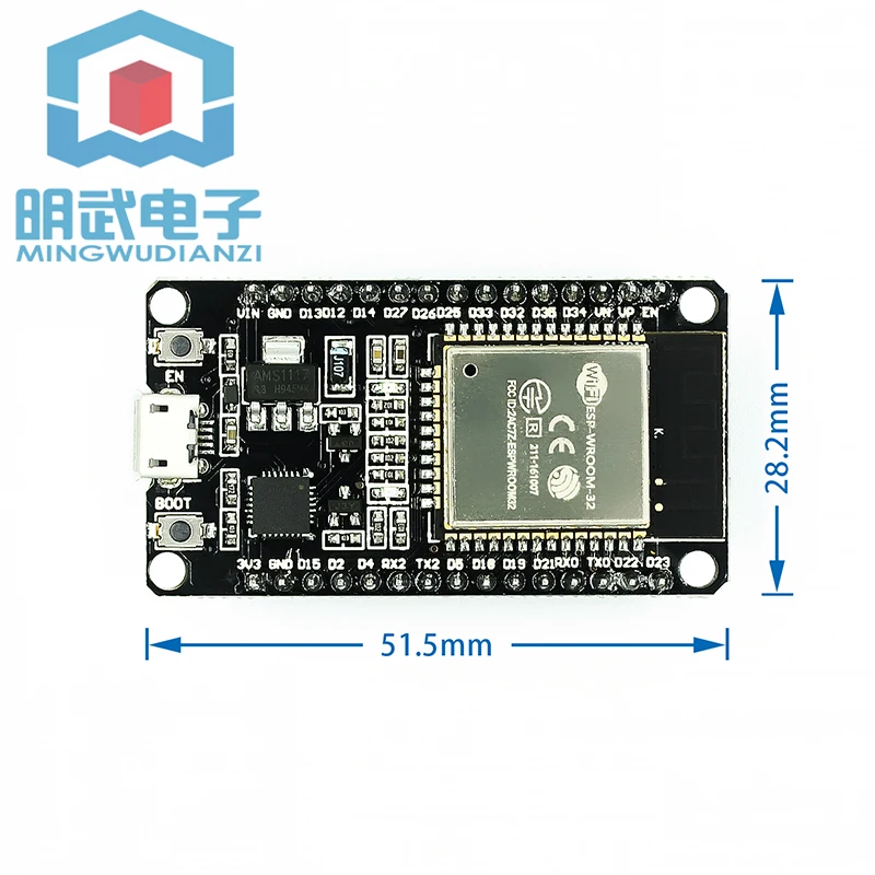 

ESP32 development board WIFI+Bluetooth 2 in 1 dual-core ESP32 wireless Bluetooth module with pin headers without soldering