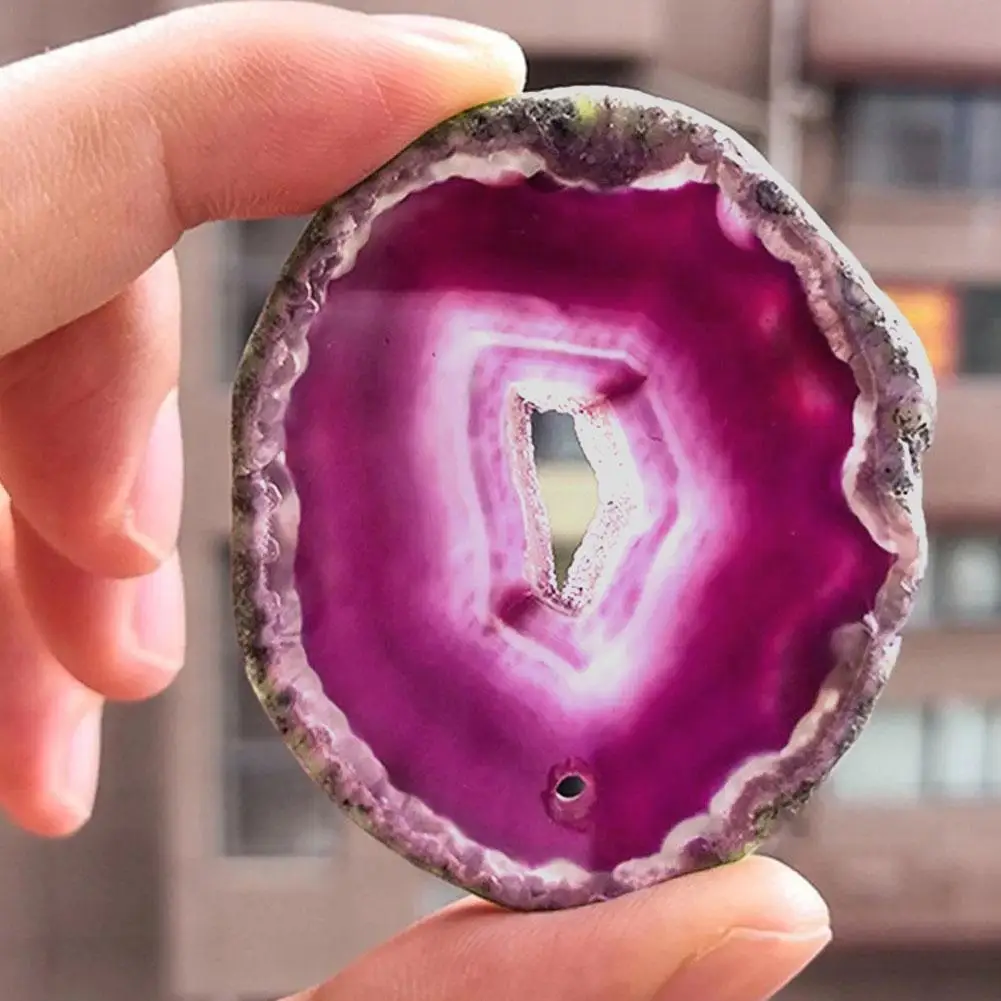 

Natural Agate Rough Stone Slice Coaster Jewelry Display Board Holiday Decoration