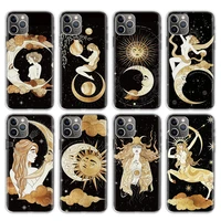 witches moon tarot mystery totem phone case for apple iphone 13 12 11 pro max se 2020 x xs xr 7 8 6 6s plus soft cover coque